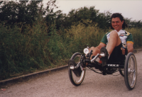 Dave on a borrowed recumbent