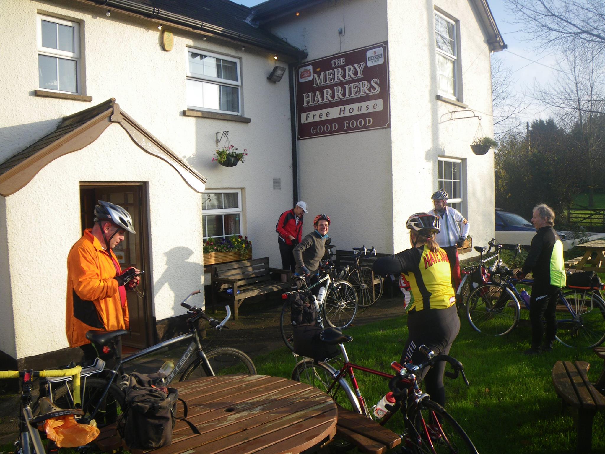 Pub-runners outside pub